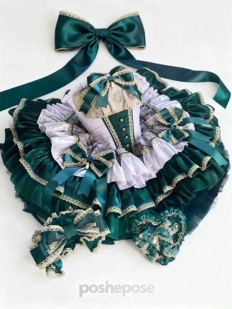 The Little Mermaid's Tears Younger Girls Party Wedding Dress Handmade Wedding Costume for Girls Lolita Girls Bridesmaid Dress