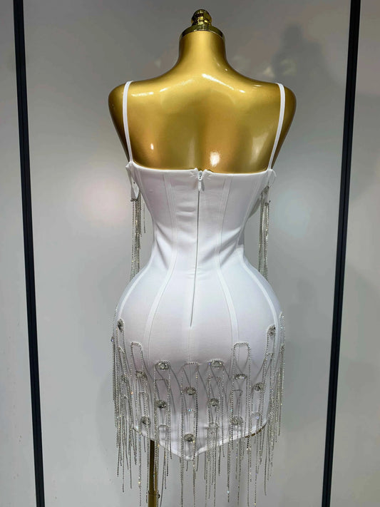 Women Sexy Backless Spaghetti Strap Bodycon Sleeveless Bandage Dress 2025 Elegant Prom Gown Club Evening Party Birthday Dresses