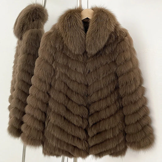 OFTBUY Natural Fox Fur Jacket Luxury Style Streetwear Lady New Winter Clothing Women Fashion Warm Thick Real Fur Coat Female
