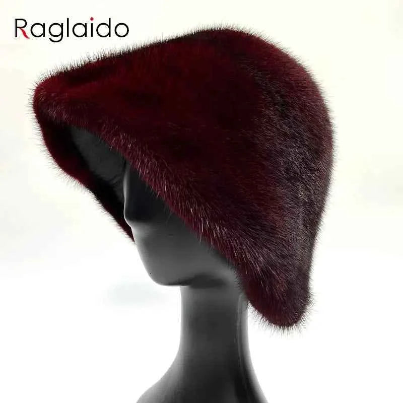 Hot Luxury Women Hat Real Mink Fur Winter Fashionable Woman Bucket Hats Cold Cap Outdoor Warm Snow Fur Bucket Hat Dome Nana hats