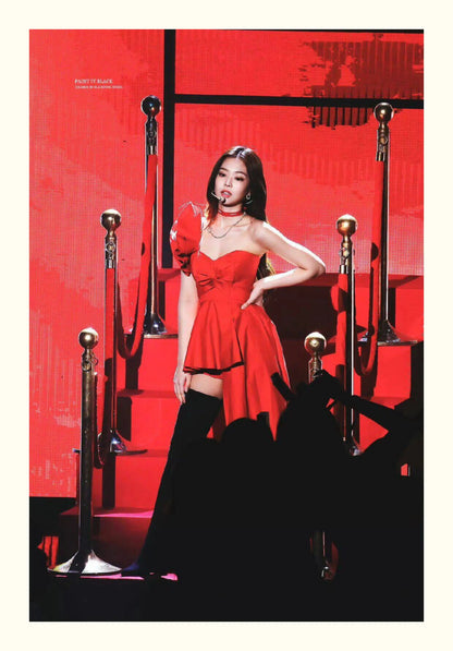 K-pop Jennie Stage Cosplay Outfit Women Red Dress Concert Outfits Festival Women Clothing Secy Performance Costume Dropshipping