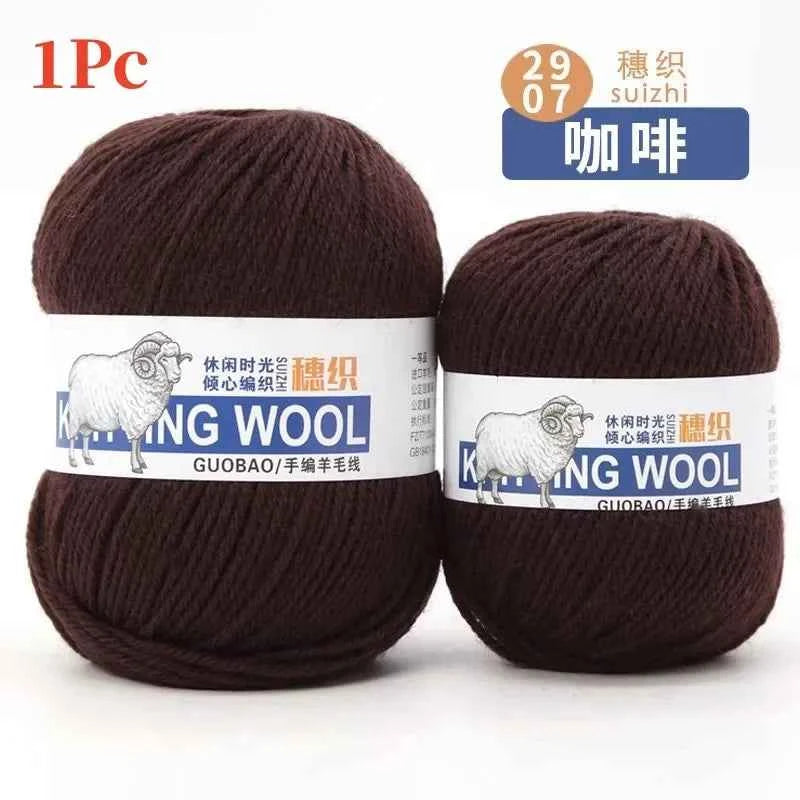 50g/Ball 100% Wool Yarn Pure Merino Thick Thread For Hand Knitting Scarf Sweater DIY Doll Woven Material