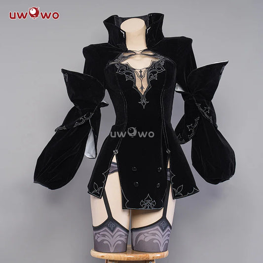 UWOWO 2B Cosplay Costume Dress - Synthetic Game Character Outfit for Adults