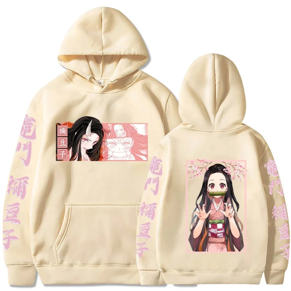 Japan Anime Demon Slayer Kamado Nezuko Printing Women Hoodies Plus Size Sweatshirt Harajuku Girl Autumn Warm Pullover Streetwear