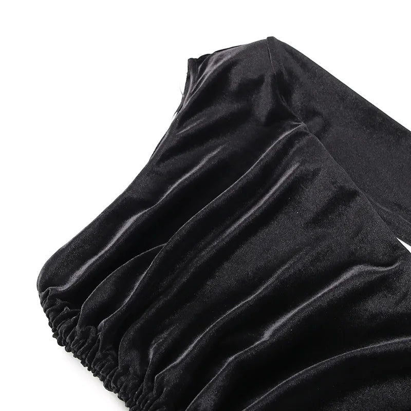 2025 New Plus Size 9XL 8XL 7XL One Shoulder Velvet Lace Up Party Bodycon Women Dresses Vestidos XXXXXL SS69