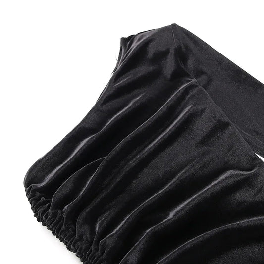 2025 New Plus Size 9XL 8XL 7XL One Shoulder Velvet Lace Up Party Bodycon Women Dresses Vestidos XXXXXL SS69