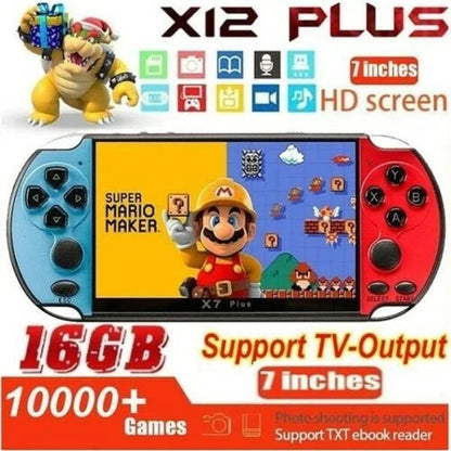 X12 Video Game Console Built 10000 Games 16GB Handheld Double Joystick Game Controller 3.5'' Screen Retro Handheld Game Console SS69 76.69 X12Plus 7 inch
