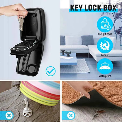 Waterproof Wall Mounted Key Safe Box Anti-theft Key Storage With Combination Password Lock Homestay Office Home Indoor Outdoor