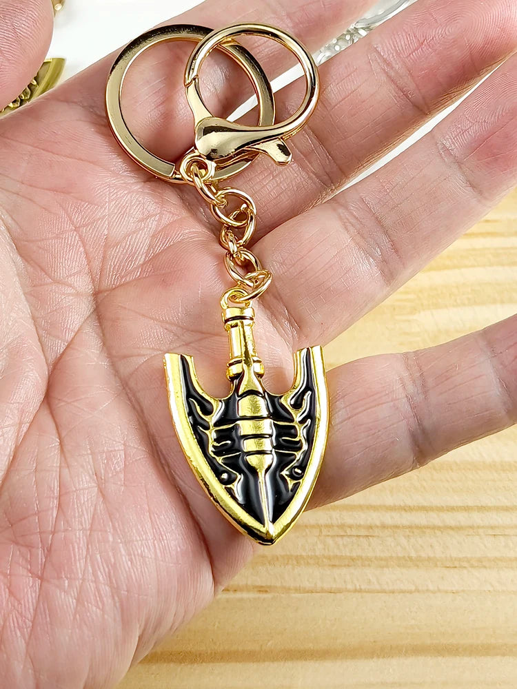 Metal Arrow Figure JoJo Bizarre Adventure Figurine Keychain Kujo Jotaro Pendant Chain Charms Key Ring Anime Jewelry Accessories