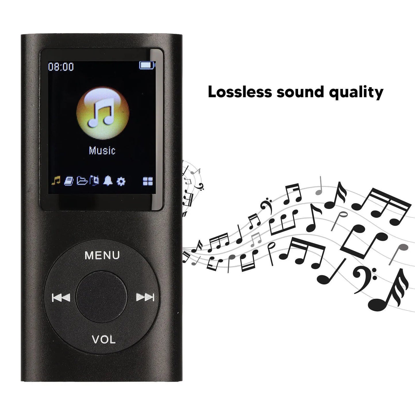 MP3 Player Stylish Multifunctional Lossless Sound Slim 1.8 Inch LCD Screen Portable MP3 Music Player SS69