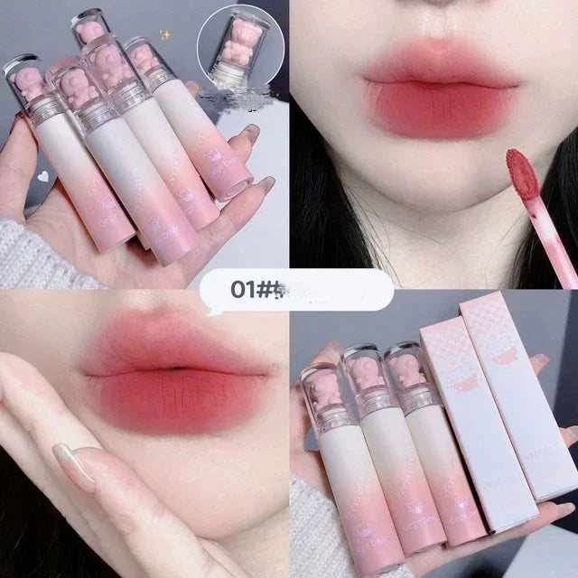 Cute Lip Glaze Girl Chestnut Pink Lip Mud Korean Makeup Girl Lip Gloss Makeup Cosmetics Velvet Waterpoor Lipstick - SS69