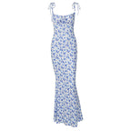 Hugcitar Women Floral Spaghetti Strap Bodycon Maxi Dress