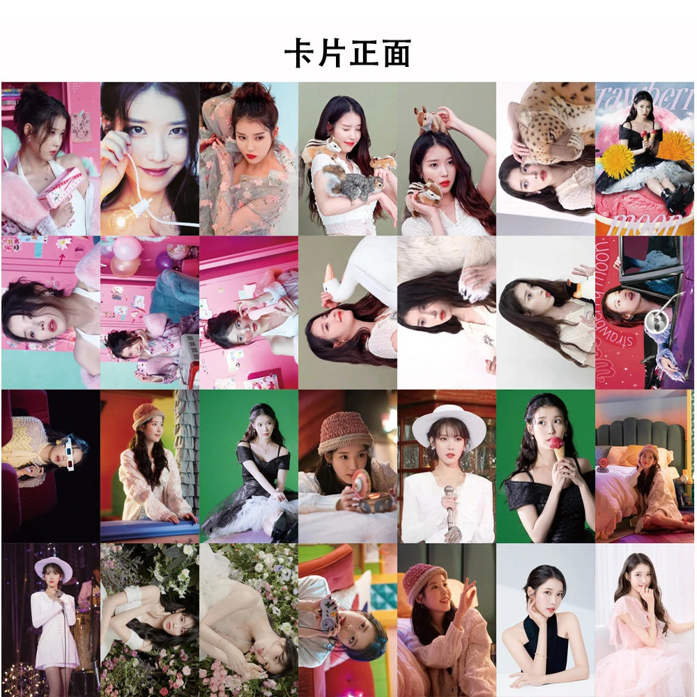 55pcs/set Kpop IU The Golden Hour Lomo Cards High quality HD Photocard for fans collection Fashion Cute Fans Gift SS69