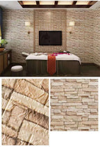 3D Foam Brick Wall Stickers, Waterproof Peel & Stick Panels 70x77cm