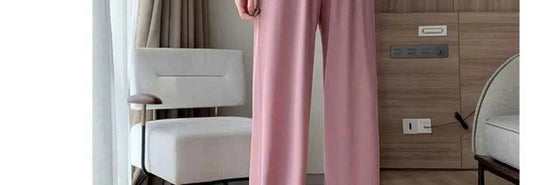 Summer Women's Maternity with Pockets Large Size Maternity Trousers Outside Wearing Thin Section of Ice Silk Draped Wide-Legged