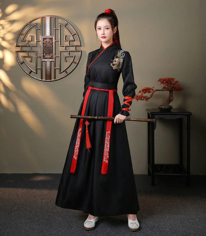 Chinese Hanfu Dress Women Clothing Vintage Ethnic Style Fashion Clothes Elegant Streetwear Casual Chinese Traditional Dress Men SS69