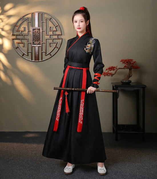Chinese Hanfu Dress Women Clothing Vintage Ethnic Style Fashion Clothes Elegant Streetwear Casual Chinese Traditional Dress Men SS69