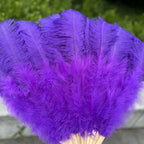 Large Ostrich Feather Fan 130cm - Carnival & Stage Performance