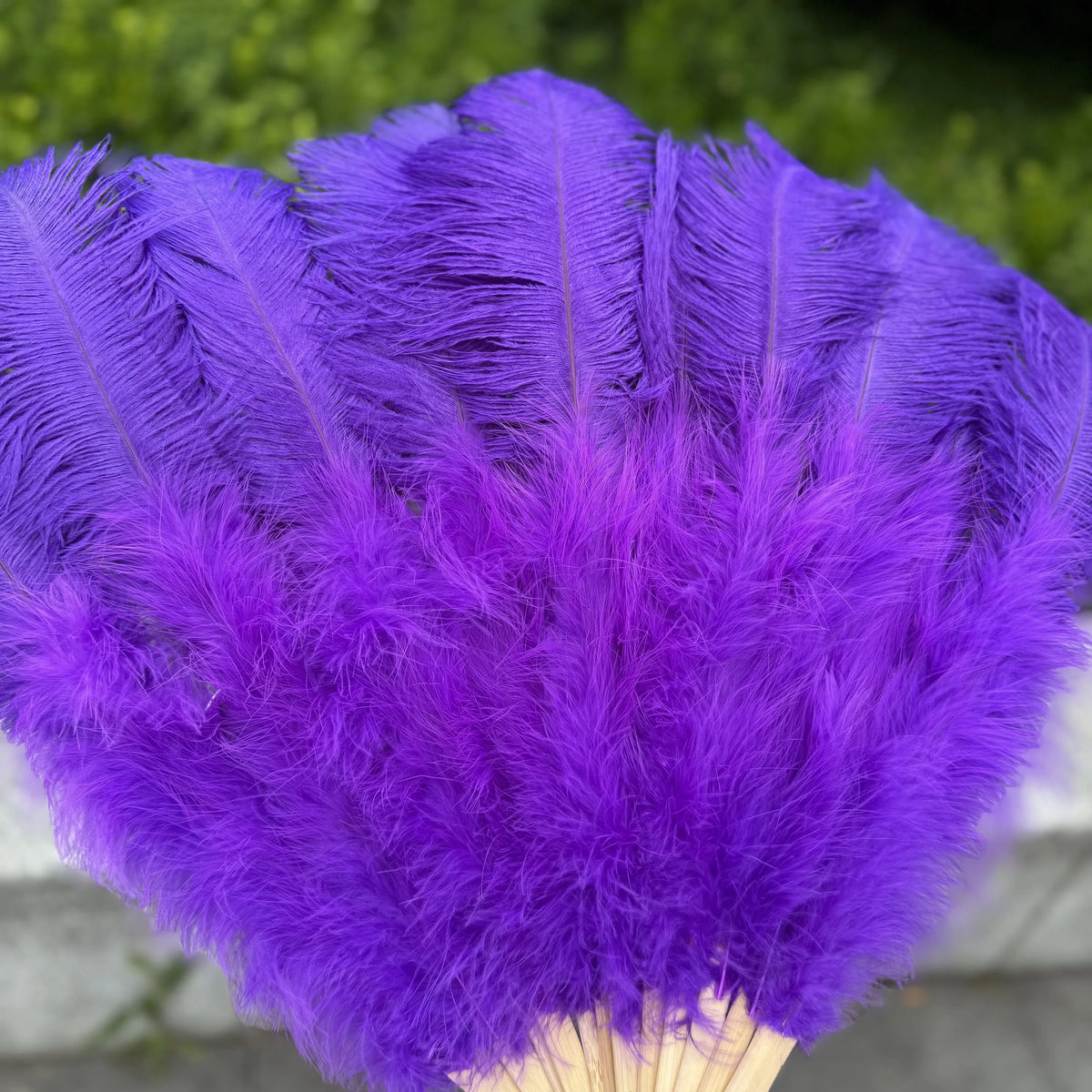 Large Ostrich Feather Fan 130cm - Carnival & Stage Performance