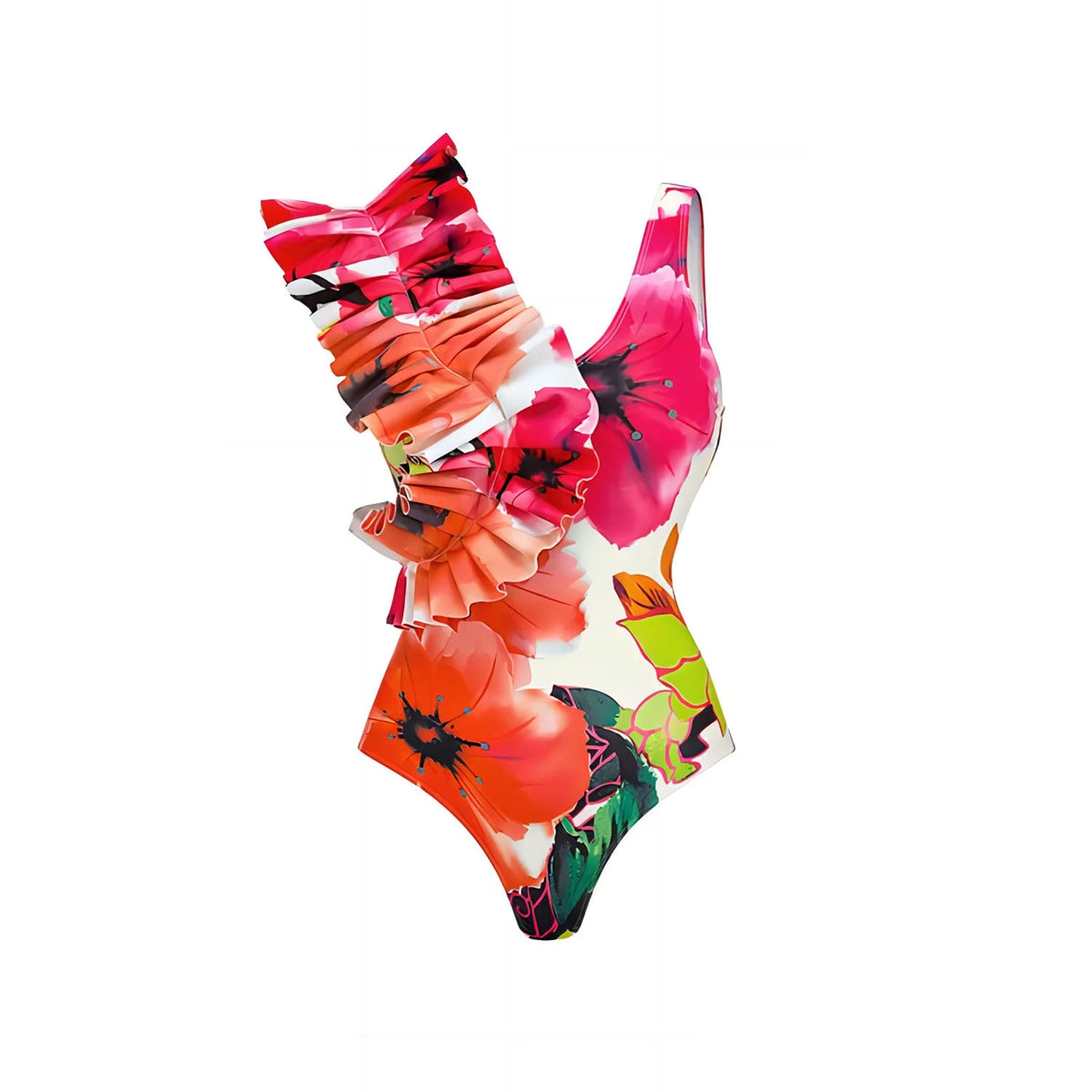 2023 New Arrival Push Up Women Bikini Set Floral Printed Ruffle Bikinis Strappy Bandage Swimwear Brazilian Biquini Bathing Suit SS69