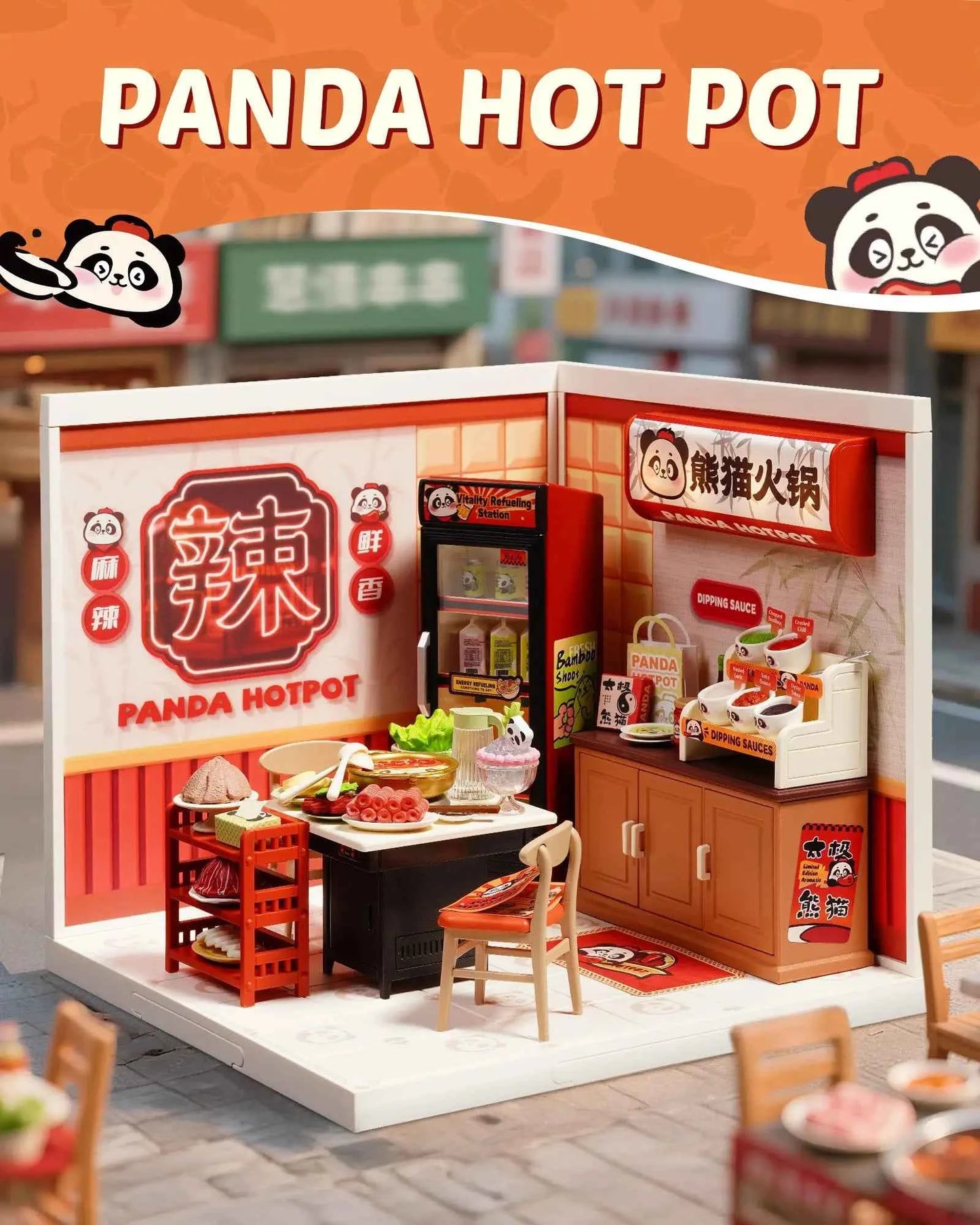 Rolife Night Out Food Stall DIY Modern Miniature House Themed Restaurant Assembly Model Kit For Model Enthusiasts Kids Adults