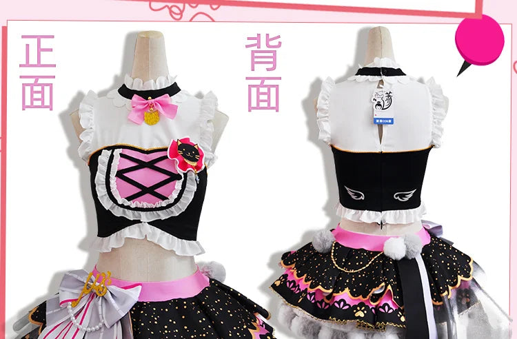 In Stock Anime LoveLive Cat Twin Tail Arcade Game 9 Characters Cosplay Costume Tojo Nozomi Nico Honoka Umi Rin Maki Eli Full Set - SS69