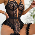 2pcs Red Floral Lace Garter Lingerie Set With Choker Women Intimates 2025 Underwire Bra And Thongs Ladies Underwear Set