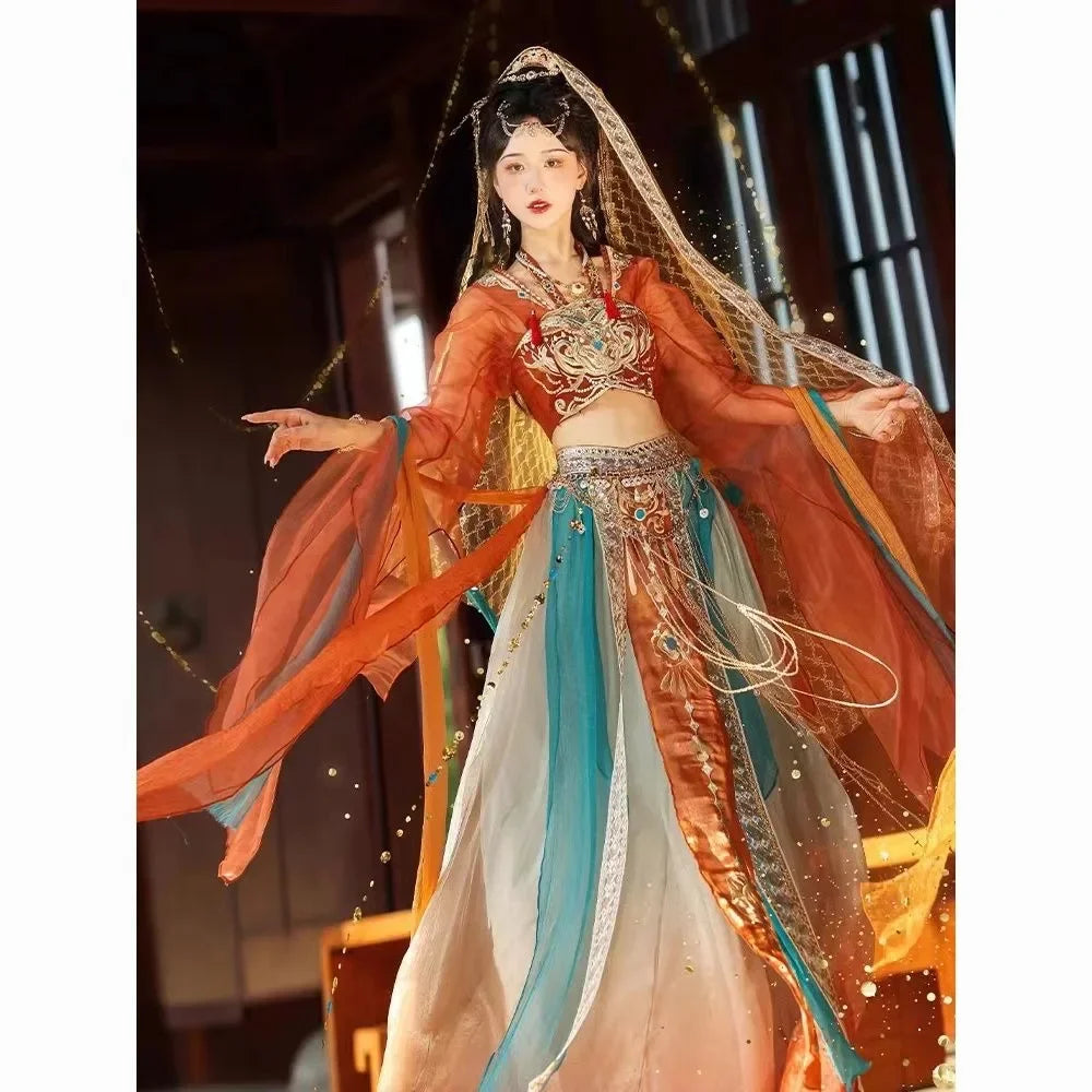 Dunhuang Feitian Western Princess Clothes Hanfu Exotic Photography Photo Chinese Style Dance Costume Hanfu Women China Clothing SS69