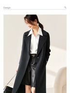 SENTUBILA Women's 100% Wool Long Wrap Coat with Belted Waist