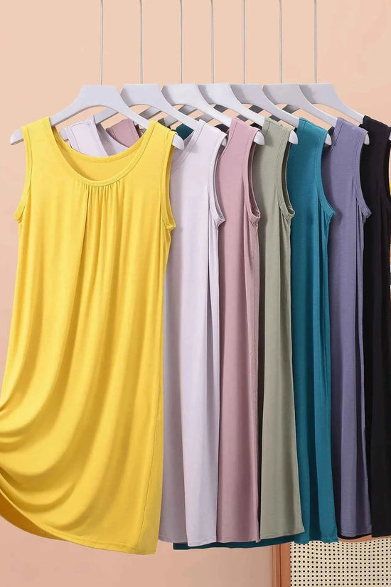 Plus size XL to 8XL Modal sleeveless sleepdress Summer lady's tank dress Loose camisole nightdress comfort dresses