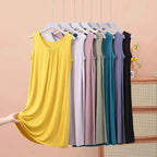 Plus size XL to 8XL Modal sleeveless sleepdress Summer lady's tank dress Loose camisole nightdress comfort dresses