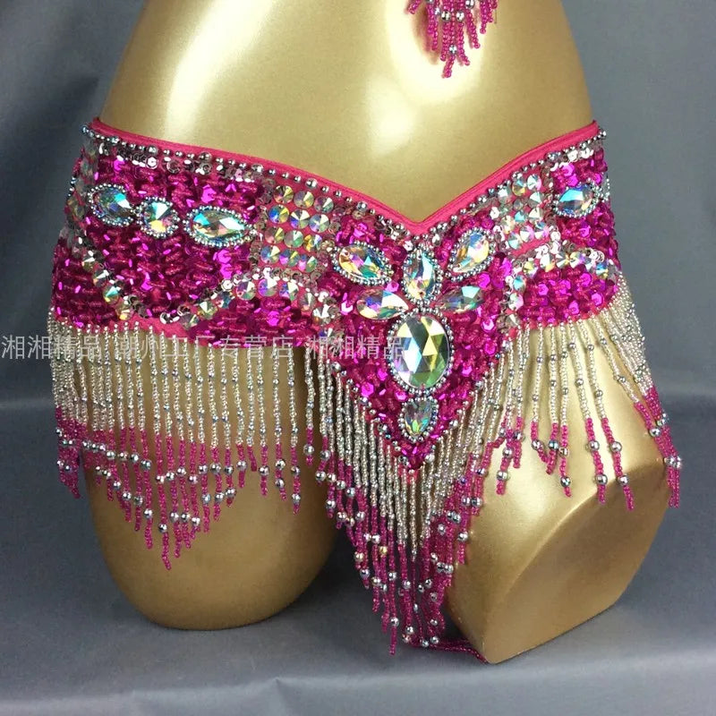 Sexy Girl Belly Dance Costume Wear Bar+Belt 2pc Set 10 Colors Ladies Bellydancing Costumes Bellydance Clothes