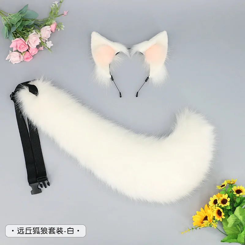 Handmade Faux Fur Fox Ears & Tail Cosplay Headband