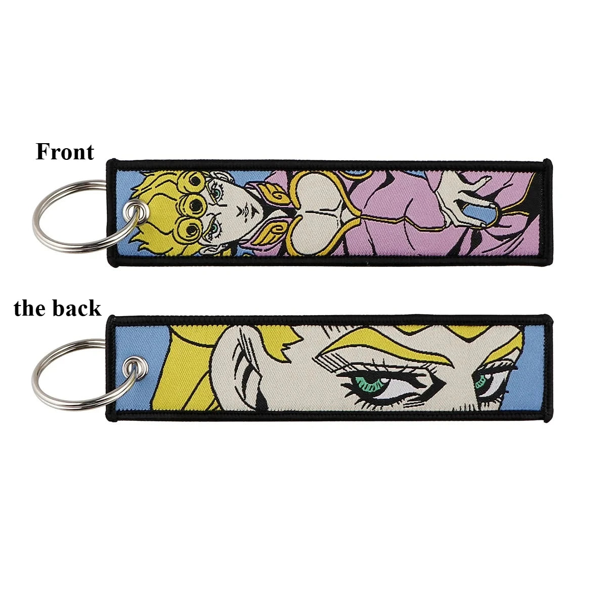 Sword Wind Legend Anime JOJO Wonderful Adventure Weaving Mark Keychain Sword Wind Legend Decorative Chain Fabric Key Pendant