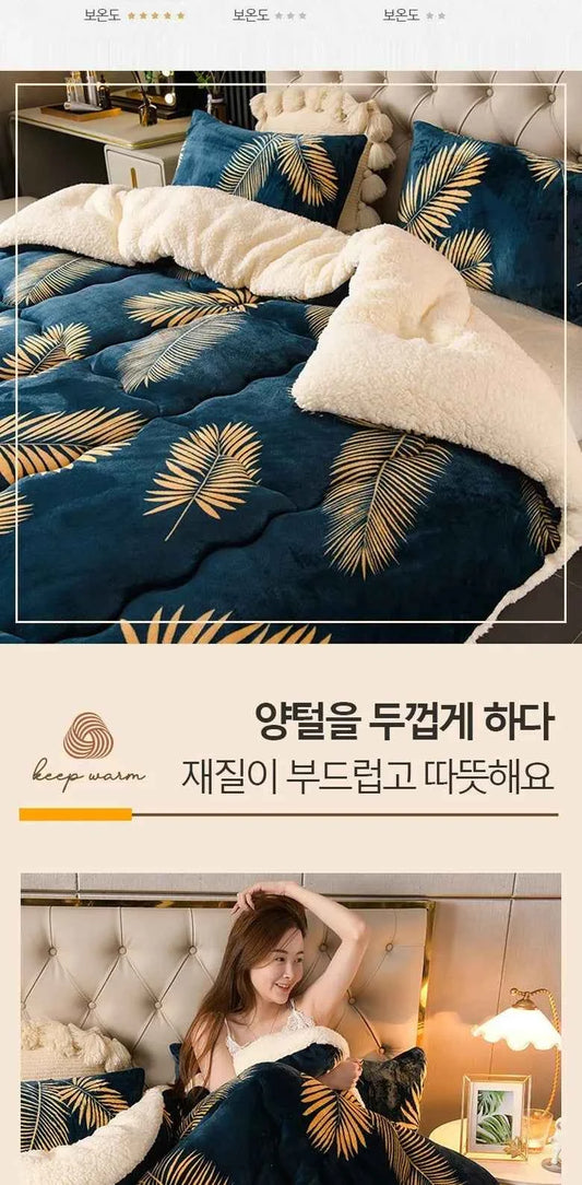 Winter Bedding Thick Quilt Blanket Thickened Warm Flannel Fleece Comforter for Cold Nights Set Bed Duvets Quilts the Blankets