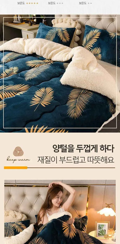 Winter Bedding Thick Quilt Blanket Thickened Warm Flannel Fleece Comforter for Cold Nights Set Bed Duvets Quilts the Blankets