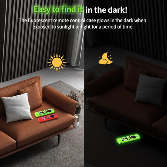 Silicone Remote Pretective Cover For Fire Stick 4K MAX/ 3rd Gen Fire TV Remote Case Glow in The Dark Anti-drop Dustproof Case