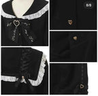 Japanese Liz Mine Mass-Produced Sailor Collar Ribbon Bow Sweet Hoodies Women Autumn Preppy Style Y2K Cute Oversized Sweatshirt