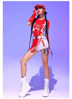 Women's Red Jazz Dance Performance Suit