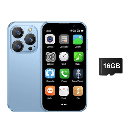 SERVO 16SE Mini Smartphone 16GB ROM Android 9.0 Wifi Dual SIM Standby Play Store 3G WCDMA 3.0"Little Smart Cellphone New Version SS69 58.69 blue N 16GB TF card / 2G / 16g