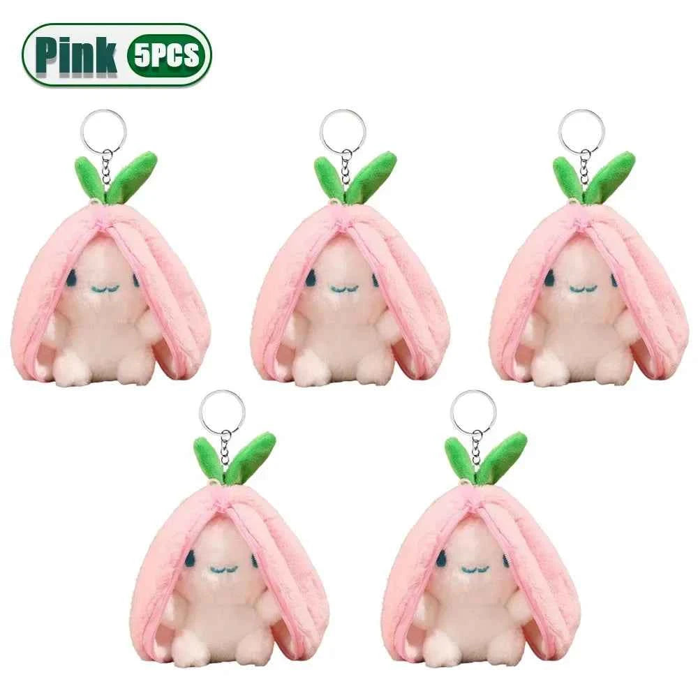 Funny Strawberry Carrot Rabbit Plush Toys Stuffed Into Fruit Transform Soft Animals Bunny Doll For Boys Girls Birthday Gift