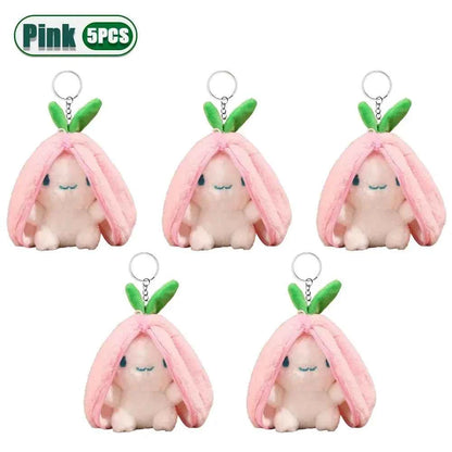 Funny Strawberry Carrot Rabbit Plush Toys Stuffed Into Fruit Transform Soft Animals Bunny Doll For Boys Girls Birthday Gift