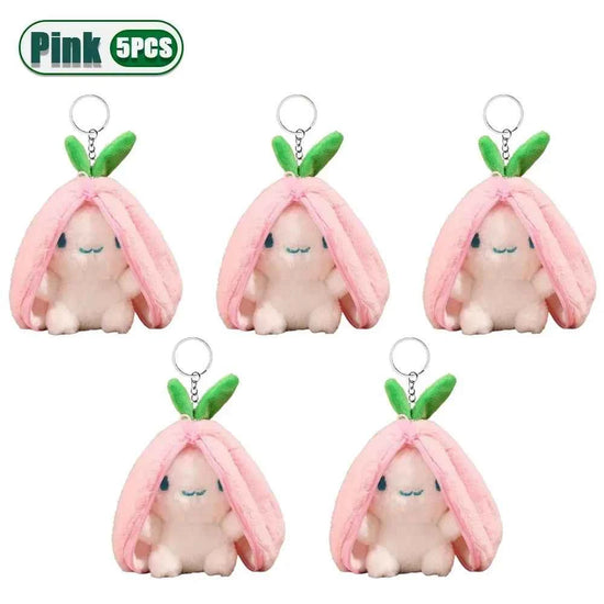 Funny Strawberry Carrot Rabbit Plush Toys Stuffed Into Fruit Transform Soft Animals Bunny Doll For Boys Girls Birthday Gift