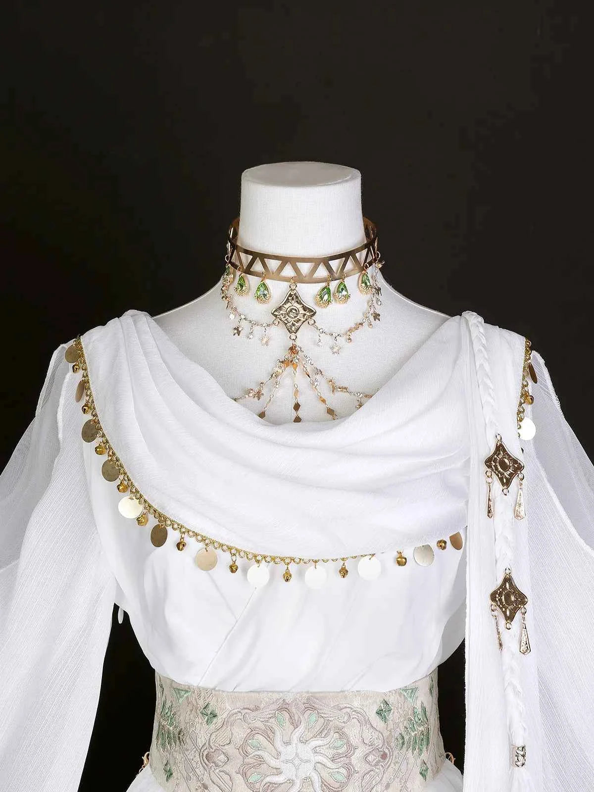 Greek Goddess Wandering Style National Style Han Element Lolita Strap Fairy Dress White Dress Women Clothing