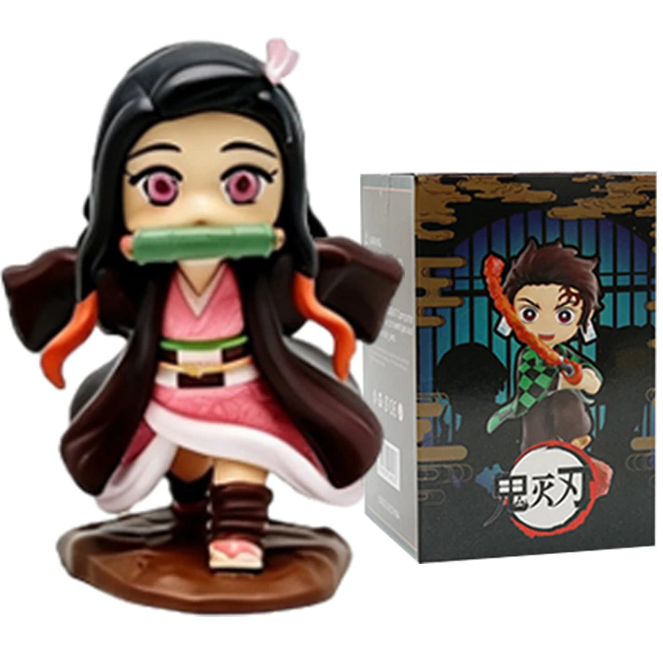1-12pcs Anime Demon Slayer Blind Box Figure Toys Kimetsu No Yaiba Battle Series Guess Bag Mystery Doll Christmas Birthday Gift
