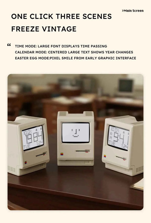 60 hours Standby Retro Maclock Alarm Clock Student Specific Wake-Up Artifact Desktop Decor Electronic Display Creativity Clock
