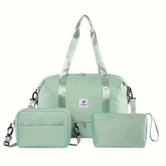 3PCS nylon travel bag set, large-capacity fashionable luggage bag, sports and fitness bag crossbody bag, suitable for daily use