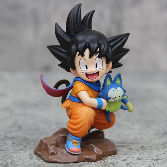 Dragon Ball Childhood Little Goku Hugs Puer Ya Mu Tea Little Follower Figures Doll Pvc Model Statue Collection Toys Ornamen Gift SS69 8.69 with box 10cm