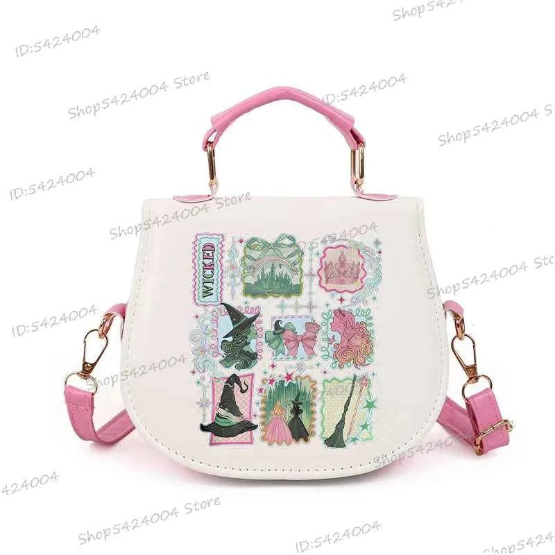 Classic Wicked Change for Good Women Crossbody Bag Fashionable Cartoon Witch's Wand Zipper Shoulder Bag Girl Funny Handbag Gift