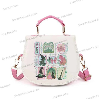 Classic Wicked Change for Good Women Crossbody Bag Fashionable Cartoon Witch's Wand Zipper Shoulder Bag Girl Funny Handbag Gift